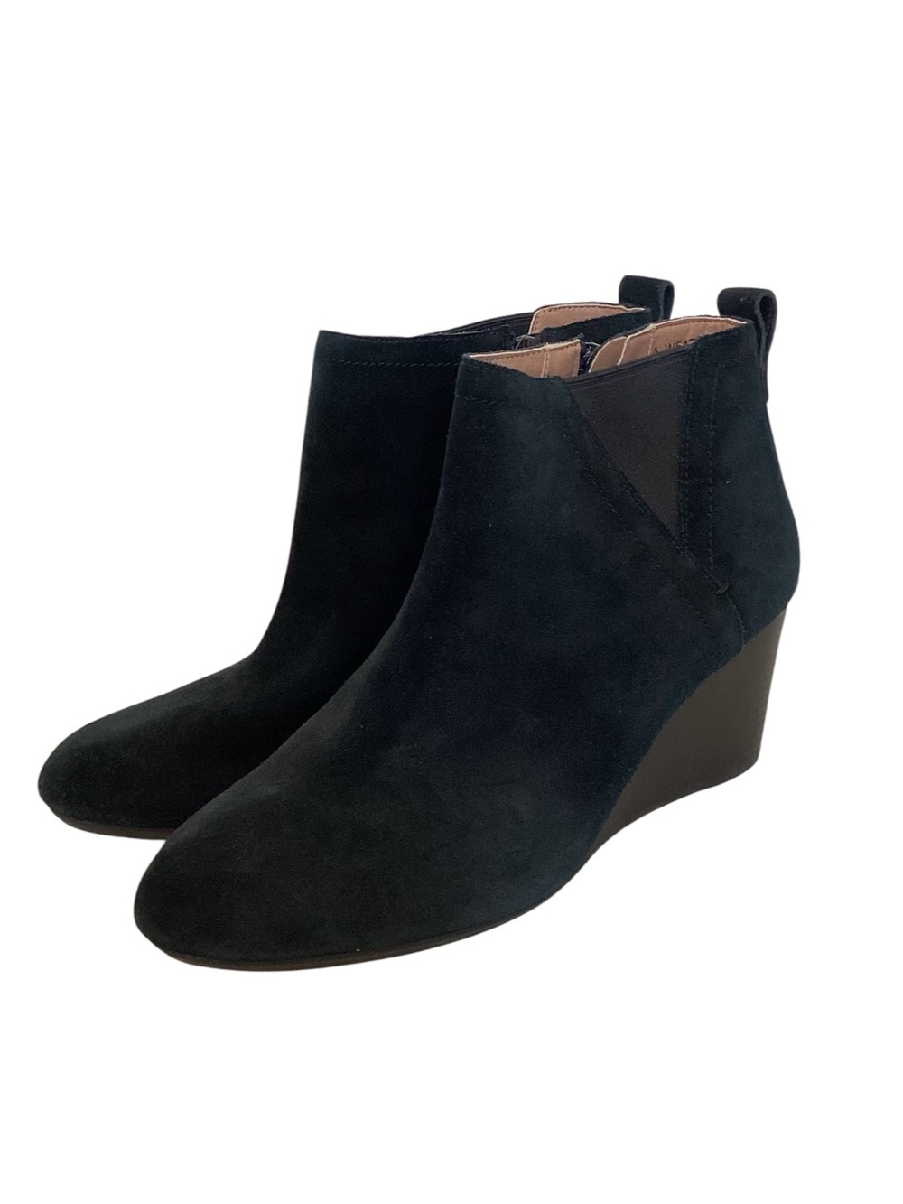 Vionic 10 Paloma Wedge Ankle Boots Black Suede Zip Women’s Booties Comfort Shoes